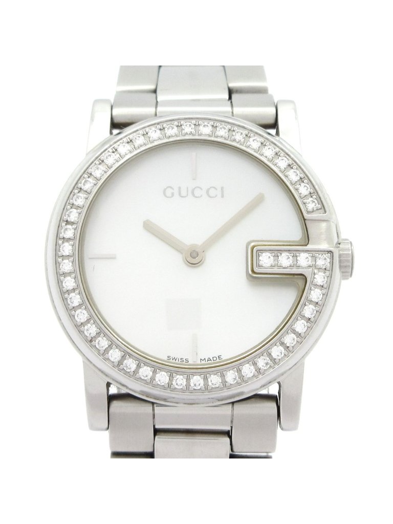 Gucci Watch Ss Diamond Bezel Shell Dial White